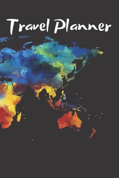 Travel Planner - world map black cover 6x9inch; itinerary planner