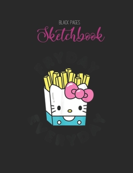 Black Paper SketchBook: Disney Beauty The Beast Belle Loves Books Graphic Designed BLACK PAPER Sketch Book for Drawing Sketching and Writing With ... Workout Marble Size Kawaii Kitty 8.5inx11in