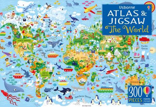 Hardcover Atlas and Jigsaw - The World Book