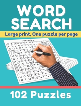Paperback Word search: large print, one puzzle per page, 102 puzzles [Large Print] Book