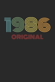 Paperback Original 1986 Vintage: Retro Notebook - 120 Pages, Dot Grid, 6 x 9 - Birthday 80's Journal, Notepad, Notes, Diary Book