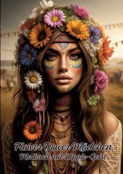 Flower Power Mädchen: Malbuch mit Hippie-Geist (German Edition)