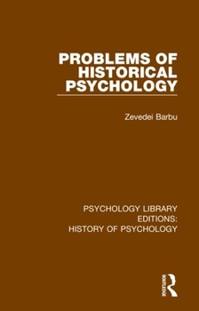 Paperback Problems of Historical Psychology Book