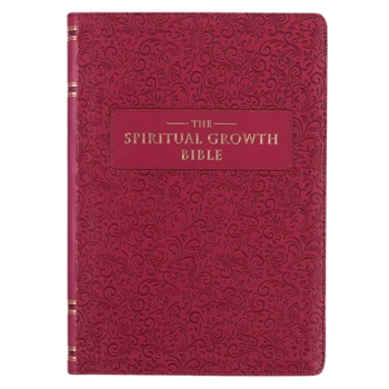 Imitation Leather The Spiritual Growth Bible, Study Bible, NLT - New Living Translation Holy Bible, Faux Leather, Berry Book