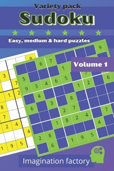 Paperback Sudoku variety pack. Easy, medium & hard puzzles: 100 puzzles. 6x9 travel size. Easy to carry Book