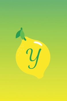 Y: Lined Journal/Notebook Personalized with Letter Monogram for Lemon Lovers (Green and Yellow Gradient)