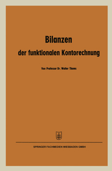 Paperback Bilanzen der funktionalen Kontorechnung [German] Book