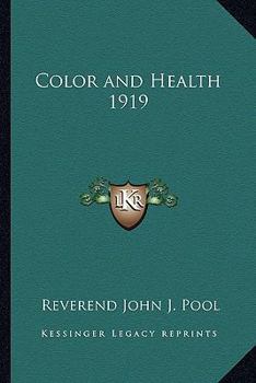 Paperback Color and Health 1919 Book