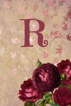 R: Initial roses floral line notebook jotter