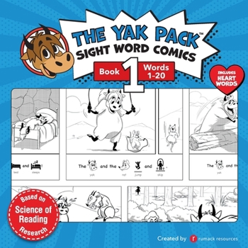 Paperback The Yak Pack: Sight Word Comics: Book 1: Comic Books to Practice Reading Dolch Sight Words (1-20) Book