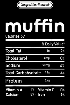 Composition Notebook: Funny muffin Nutrition Facts Thanksgiving matching  Journal/Notebook Blank Lined Ruled 6x9 100 Pages