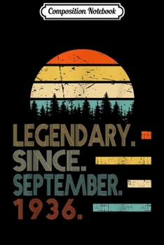 Composition Notebook: Legendary Since September 1936 Vintage 83rd Birthday Journal/Notebook Blank Lined Ruled 6x9 100 Pages