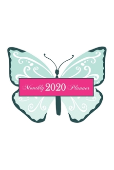 2020 Monthly Planner: Mint & Pink Butterfly 6 x 9 inch 120 Pages Year Months Weeks Calendar, Schedule, and Organizer plus Graph Paper (January 2020 - December 2020)