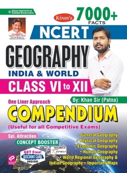 Paperback NCERT Class VI-XII Geography (E) One liner Approach Compendium (By Khan Sir) Book