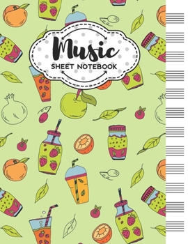 Music Sheet Notebook: Blank Staff Manuscript Paper with Veggies Themed Cover Design