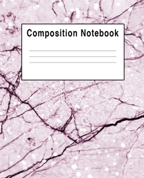 Paperback Composition Notebook: Light Pink & Purple Stone Cracked Faux Sparkles Book