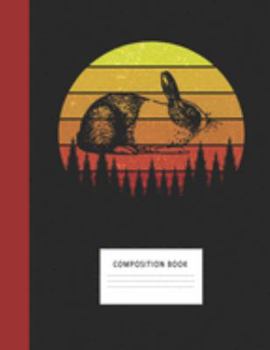 Paperback Composition Book: Rabbit 200 Wide Ruled Lined Pages Retro Vintage Sunset Classic Notebook, Writing Pad & Practice Journal - Assignments, Book