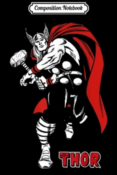 Composition Notebook: Marvel Thor Retro Hammer Swing Tonal Portrait Journal/Notebook Blank Lined Ruled 6x9 100 Pages