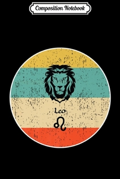 Paperback Composition Notebook: Leo Zodiac Retro Gift Premium Journal/Notebook Blank Lined Ruled 6x9 100 Pages Book