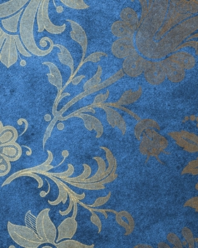 Paperback Blue Floral Velvet Composition Notebook - Large Ruled Notebook - 8x10 Lined Notebook (Softcover Journal / Notebook / Diary) Book