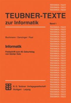 Paperback Informatik: Festschrift Zum 60. Geburtstag Von Günter Hotz [German] Book