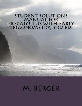 Paperback Student Solutions Manual for Precalculus with Early Trigonometry, 3rd ed. Book