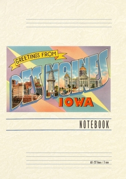 Vintage Lined Notebook Greetings from Des Moines