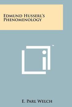 Paperback Edmund Husserl's Phenomenology Book