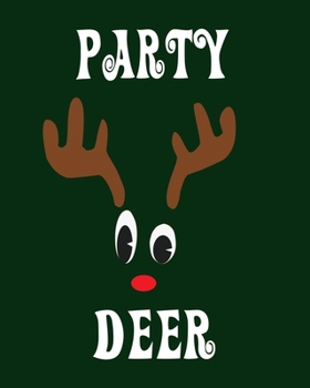 Paperback Party Deer: Blank 8" x 10" 200 Pages Thick Unruled Sketchbook DIY Journal Book