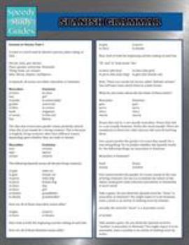 Paperback Spanish Grammar (Speedy Study Guides) Book