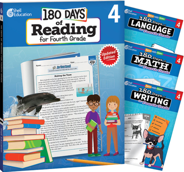 Paperback 180 Days Reading, Math, Writing, & Language Grade 4: 4-Book Set Book
