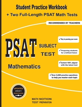 Paperback PSAT Subject Test Mathematics: Student Practice Workbook + Two Full-Length PSAT Math Tests Book