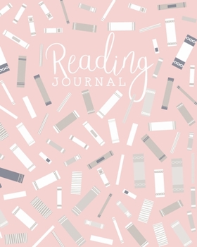Reading Journal: Log, Track, Rate, Review Books Read Diary | Record Favourite Reads and Authors, List Books to Read -Pastel Pink, White, & Grey Book Pattern