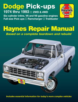 Paperback Dodge Ramcharger & Trailduster Full-Size Pick-Ups 1974 Thru 1993 Haynes Repair Manual: 1974 Thru 1993 Book