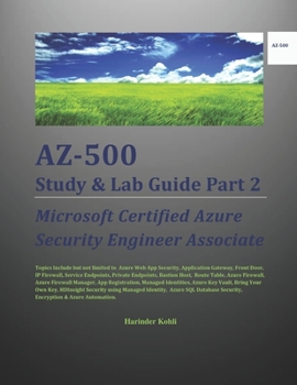 Paperback AZ-500 Study & Lab Guide Part 2: Microsoft Certified Azure Security Engineer Associate Book