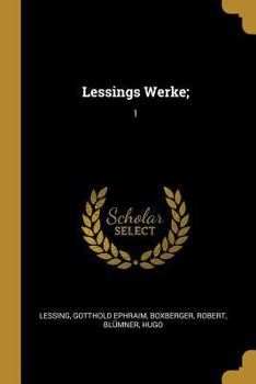 Paperback Lessings Werke;: 1 [German] Book