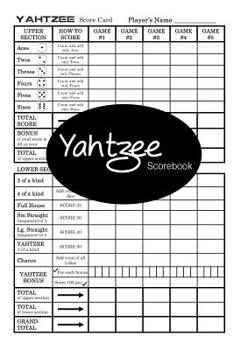 Paperback Yahtzee Scorebook: Small Size 6" x 9" Book