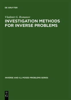 Hardcover Investigation Methods for Inverse Problems: Book