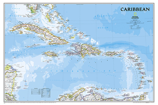 Map National Geographic Caribbean Wall Map - Classic (Poster Size: 36 X 24 In) Book