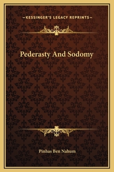 Pederasty and Sodomy