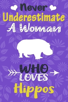 Never Underestimate a Woman Who Loves Hippos Journal: Hippo Lover Gift for Women, Blank Lined Notebook, Gift for Hippo Lovers