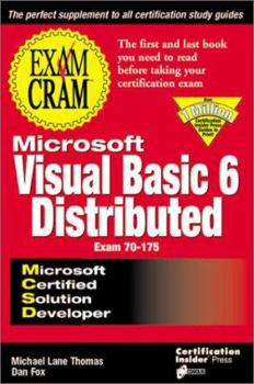 Paperback MCSD Visual Basic 6 Distributed Exam Cram Exam 70-175 Book