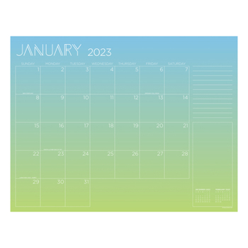 Calendar Cal 2023- Gradient Mood Desk Pad Monthly Blotter Calendar Book