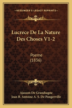 Paperback Lucrece De La Nature Des Choses V1-2: Poeme (1836) [French] Book