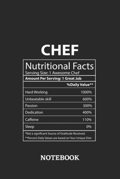 Nutritional Facts Chef Awesome Notebook: 6x9 inches - 110 graph paper, quad ruled, squared, grid paper pages • Greatest Passionate working Job Journal • Gift, Present Idea