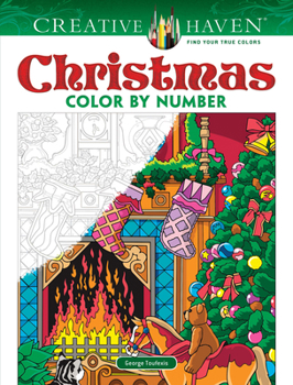 Paperback Creative Haven Christmas Color by Number Book