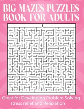 Paperback Big Mazes Puzzles Book For Adults: Great for Developing Problem Solving, stress relief and Relaxation Book