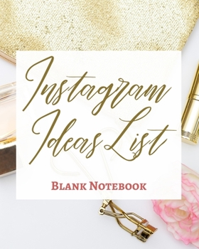 Paperback Instagram Ideas List - Blank Notebook - Write It Down - Pastel Rose Gold Pink - Abstract Modern Contemporary Unique Art Book