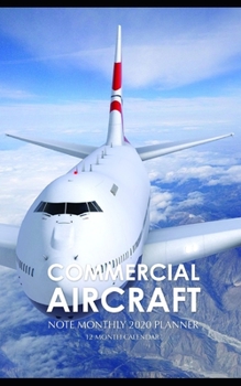 Paperback Commercial Aircraft Note Monthly 2020 Planner 12 Month Calendar Book