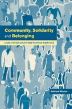 Hardcover Community, Solidarity and Belonging Book